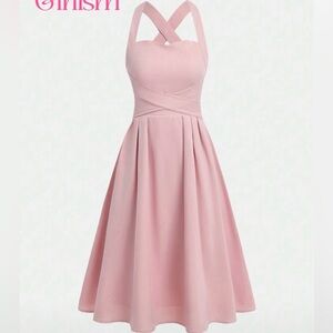 New SHEIN Blush Pink Midi Dress size 14 Youth